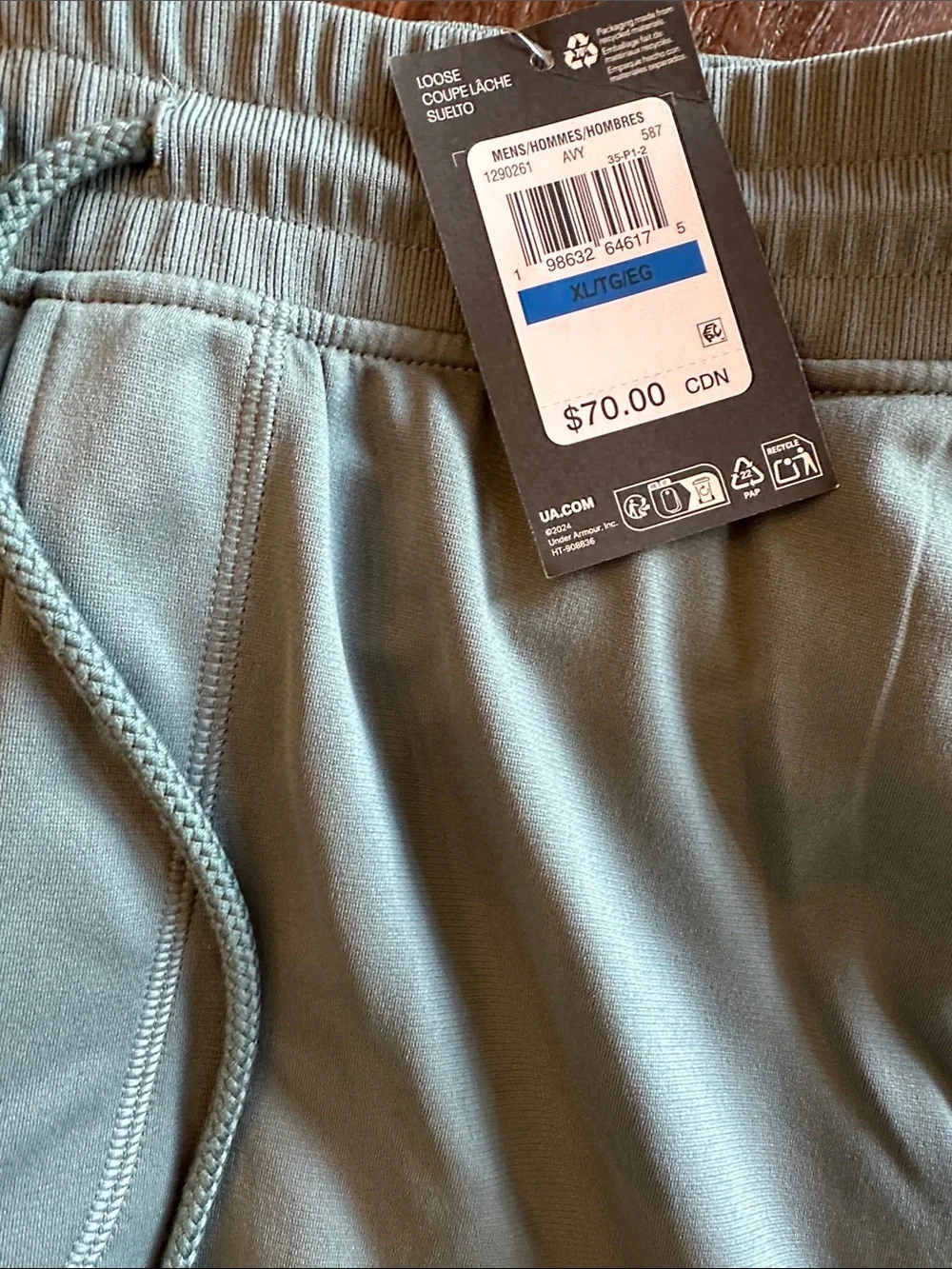 Under Armour Men’s Sage Green Athletic Joggers - Picture 4 of 5